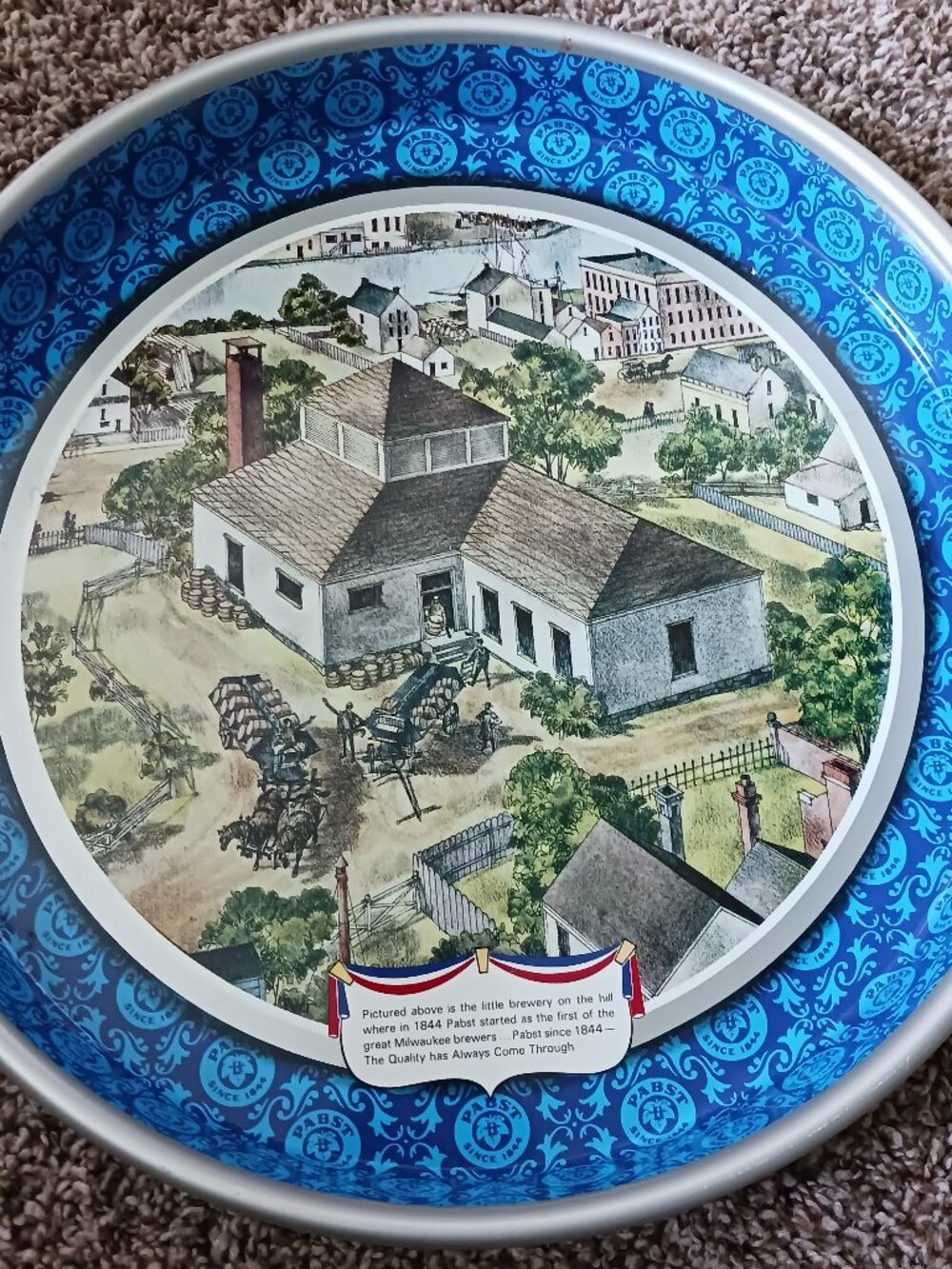 Pabst Blue Ribbon decorative tray tin